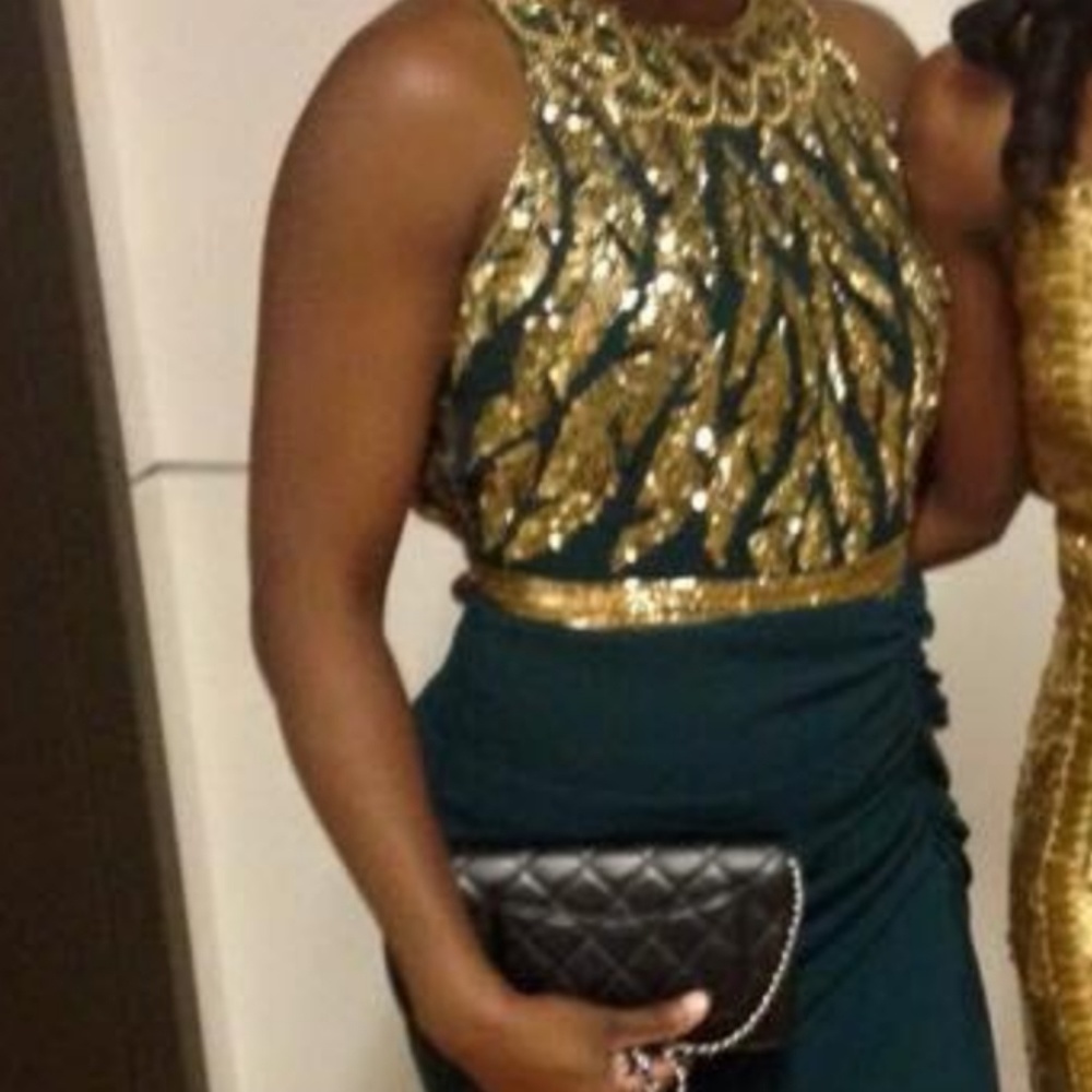 Green & Gold Prom/Bridesmaid Dress - Gorgeous!!